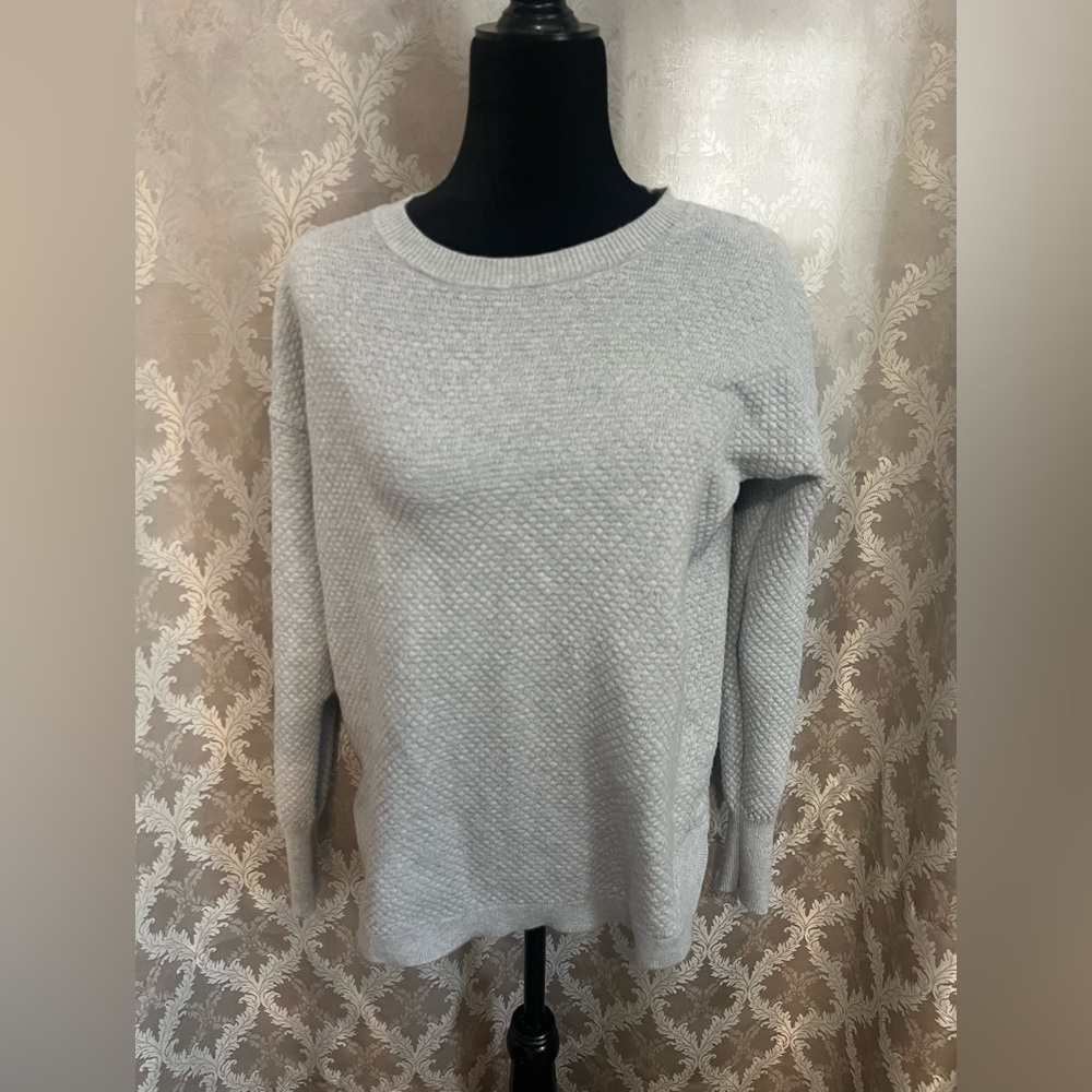 Matty M Light Gray Waffle Knit Top